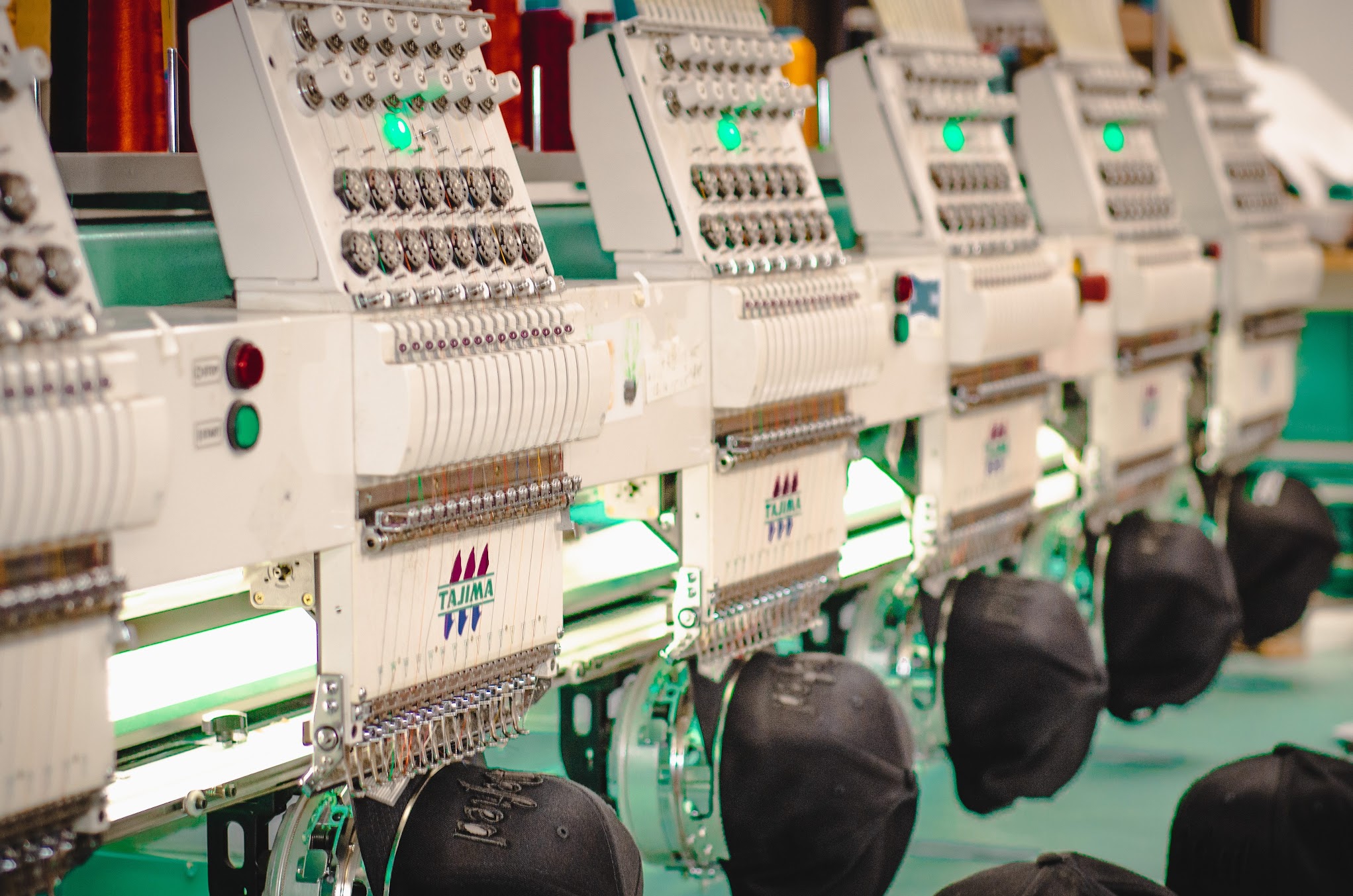 Detailed embroidered logo on caps