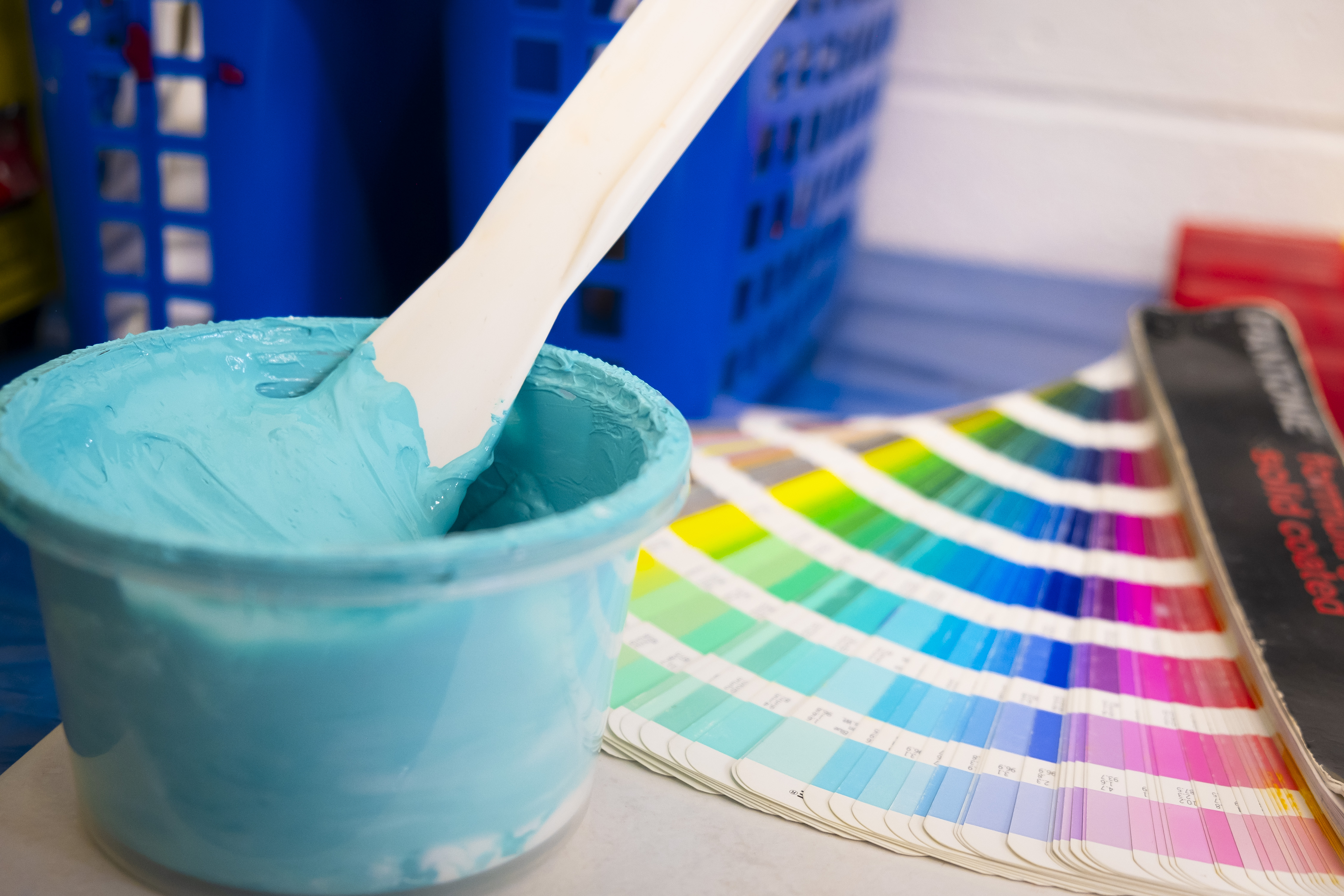 Custom pantone mixed blue ink