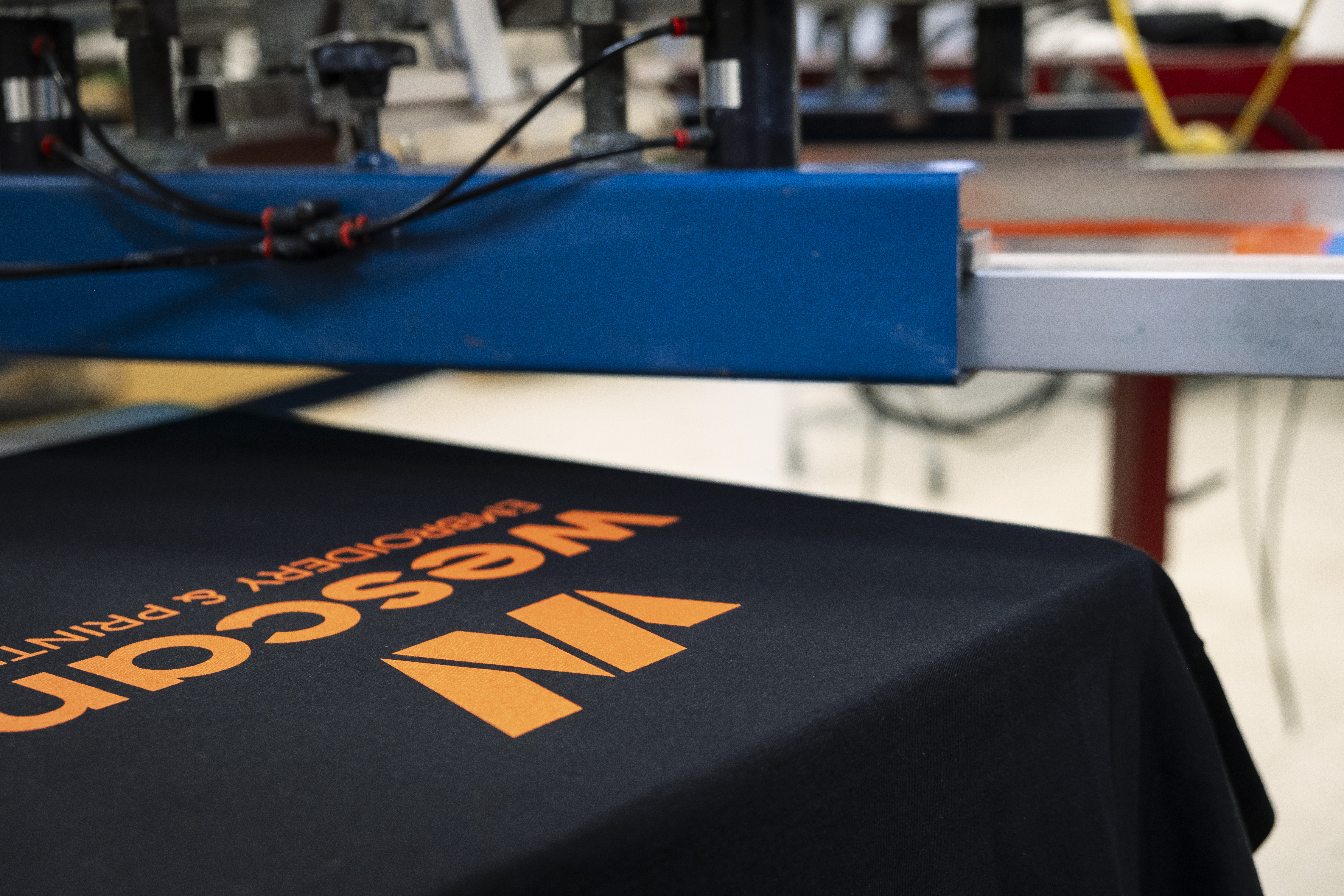 A screen printed black shirt